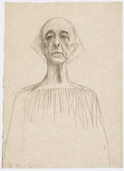 Bust of a Man, Front View by Gustav Klimt